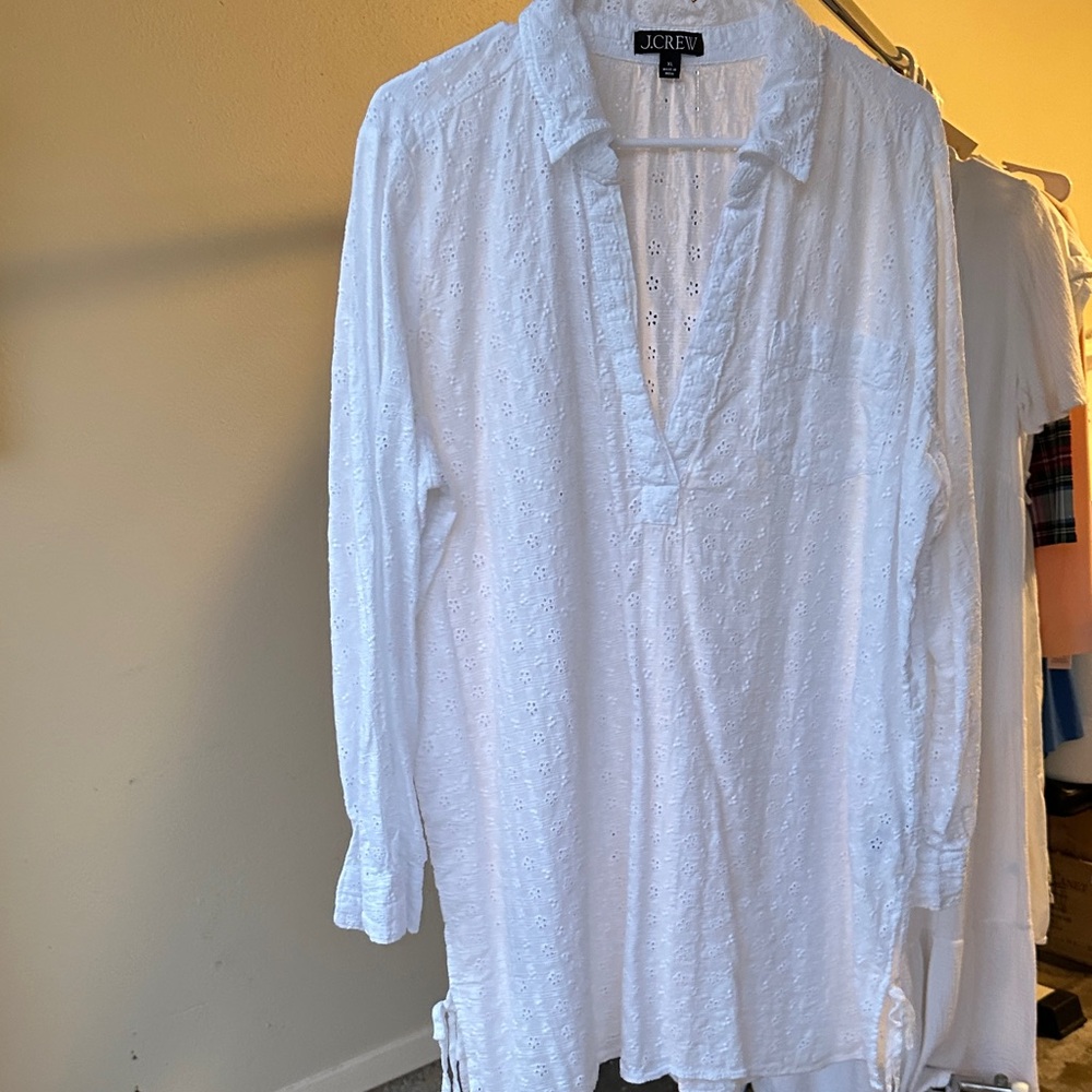 J.Crew White Eyelet coverup (Size XL)